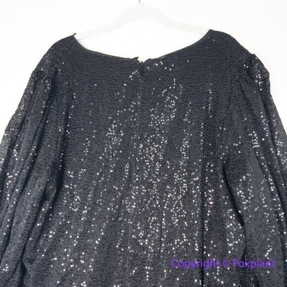 New! City Chic Nadia Dress sequin‎ long sleeve black, plus size 24 - Picture 12 of 15